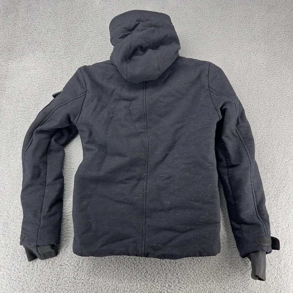 Zara‎ Man Wool Blend Jacket Hooded Pockets Blue Mens Small Winter Coat